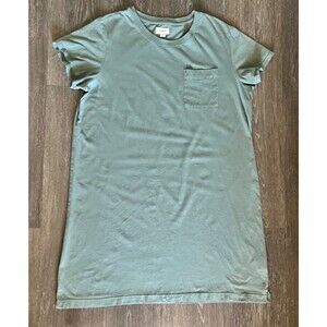 Pact T-Shirt Dress Women's XL Green 100% Organic Cotton Crew Neck Pocket
